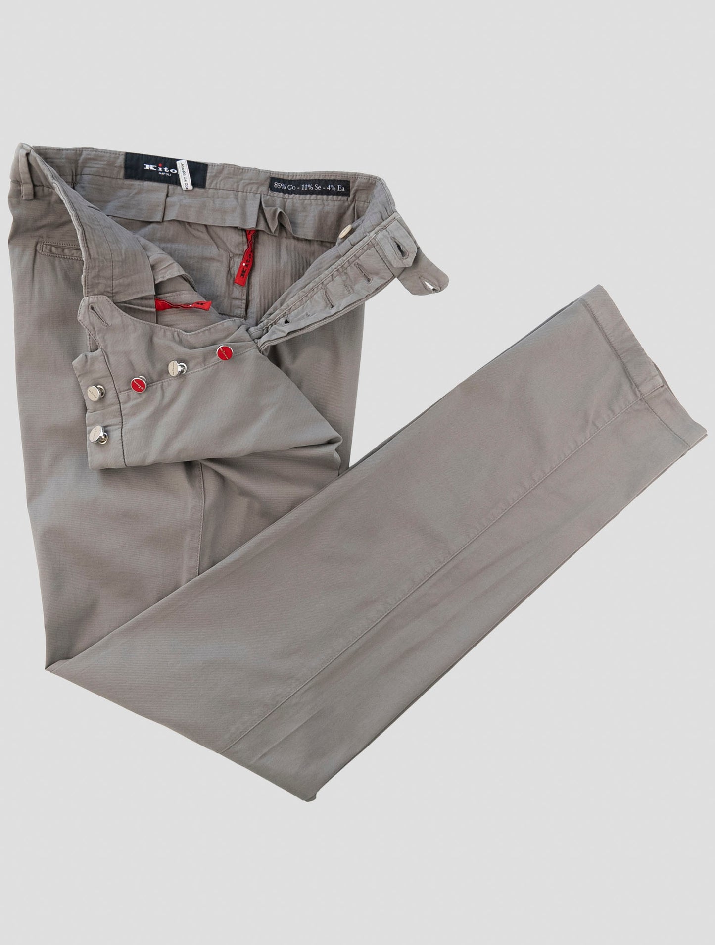 Kiton Taupe Cotton Silk Ea Pants