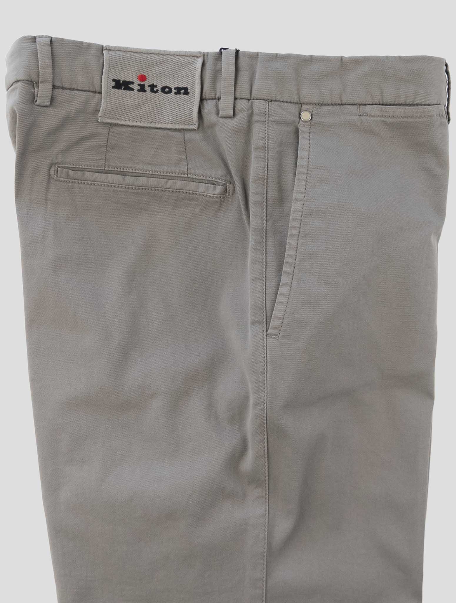 Kiton Taupe Cotton Silk Ea Pants
