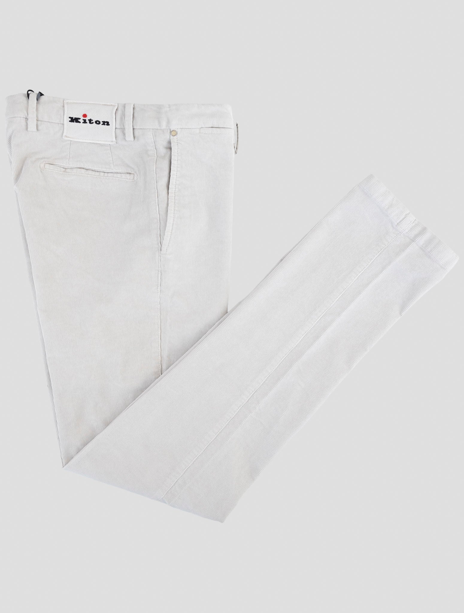 Kiton Gray Cotton Ea Velvet Pants - image 1