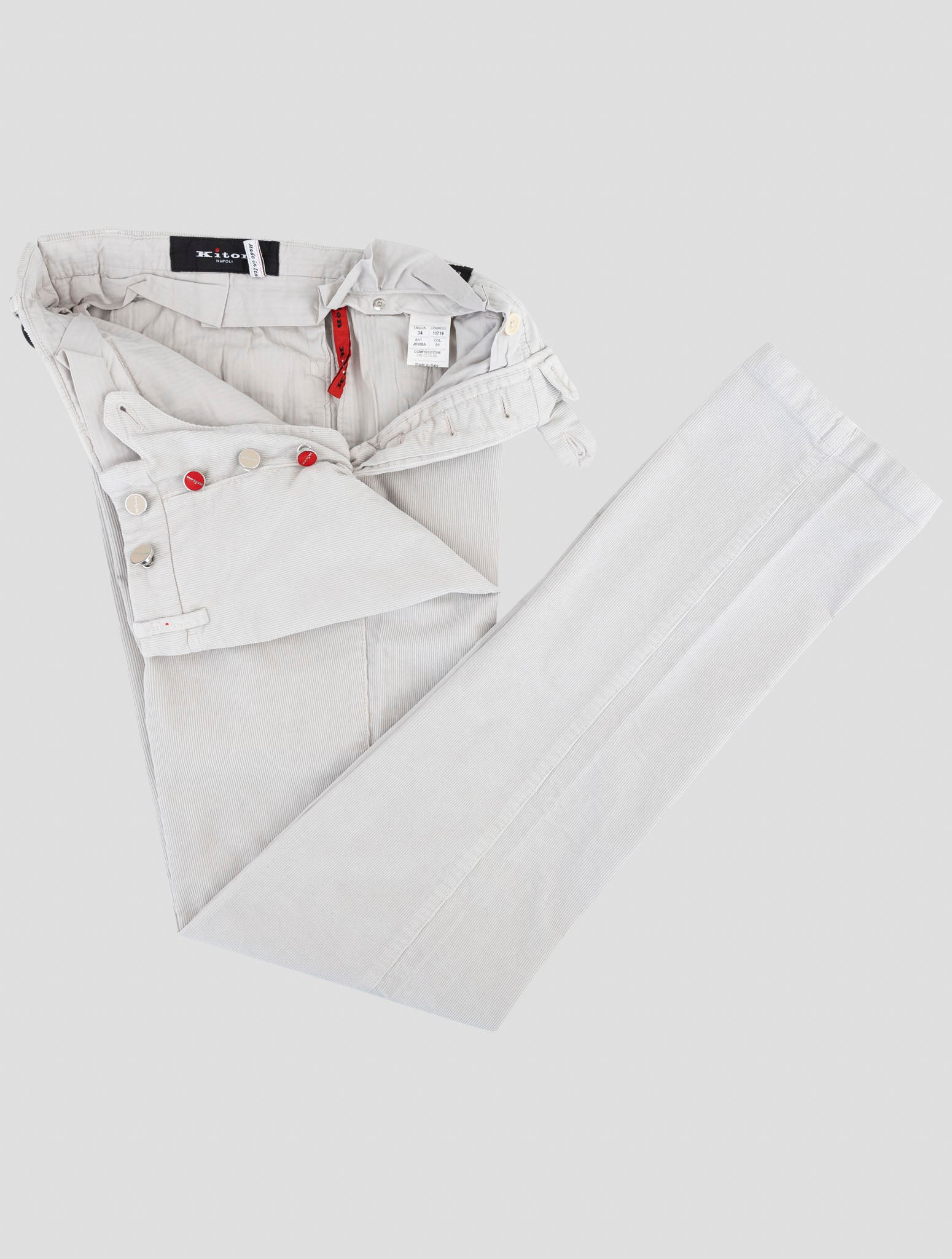 Kiton Gray Cotton Ea Velvet Pants