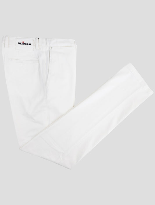 Kiton White Cotton Ea Pants