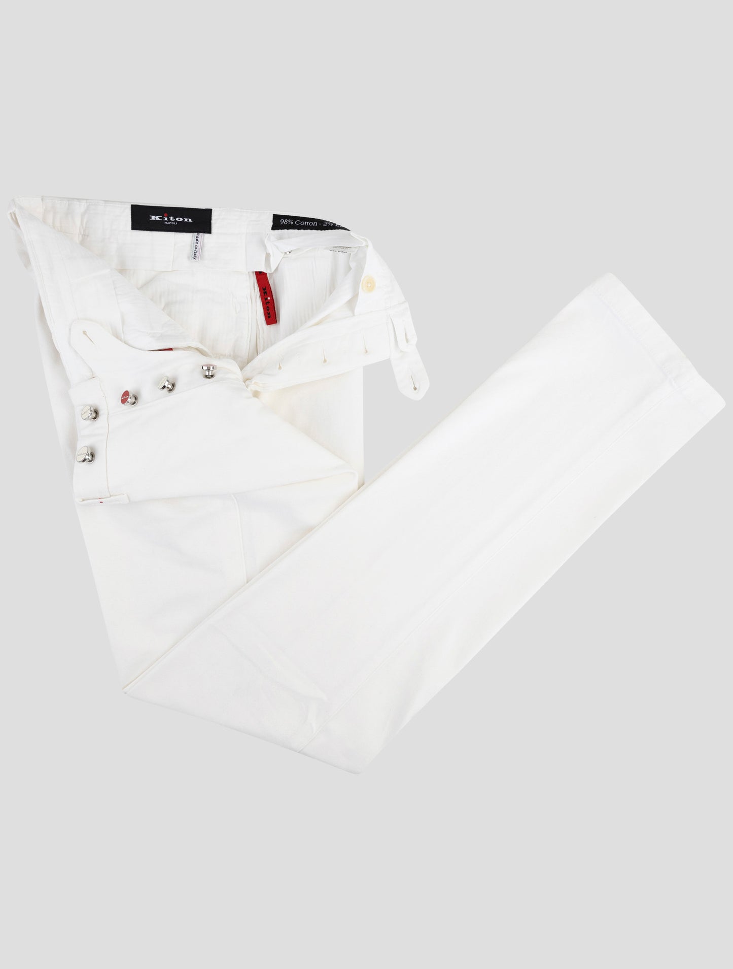 Kiton White Cotton Ea Pants