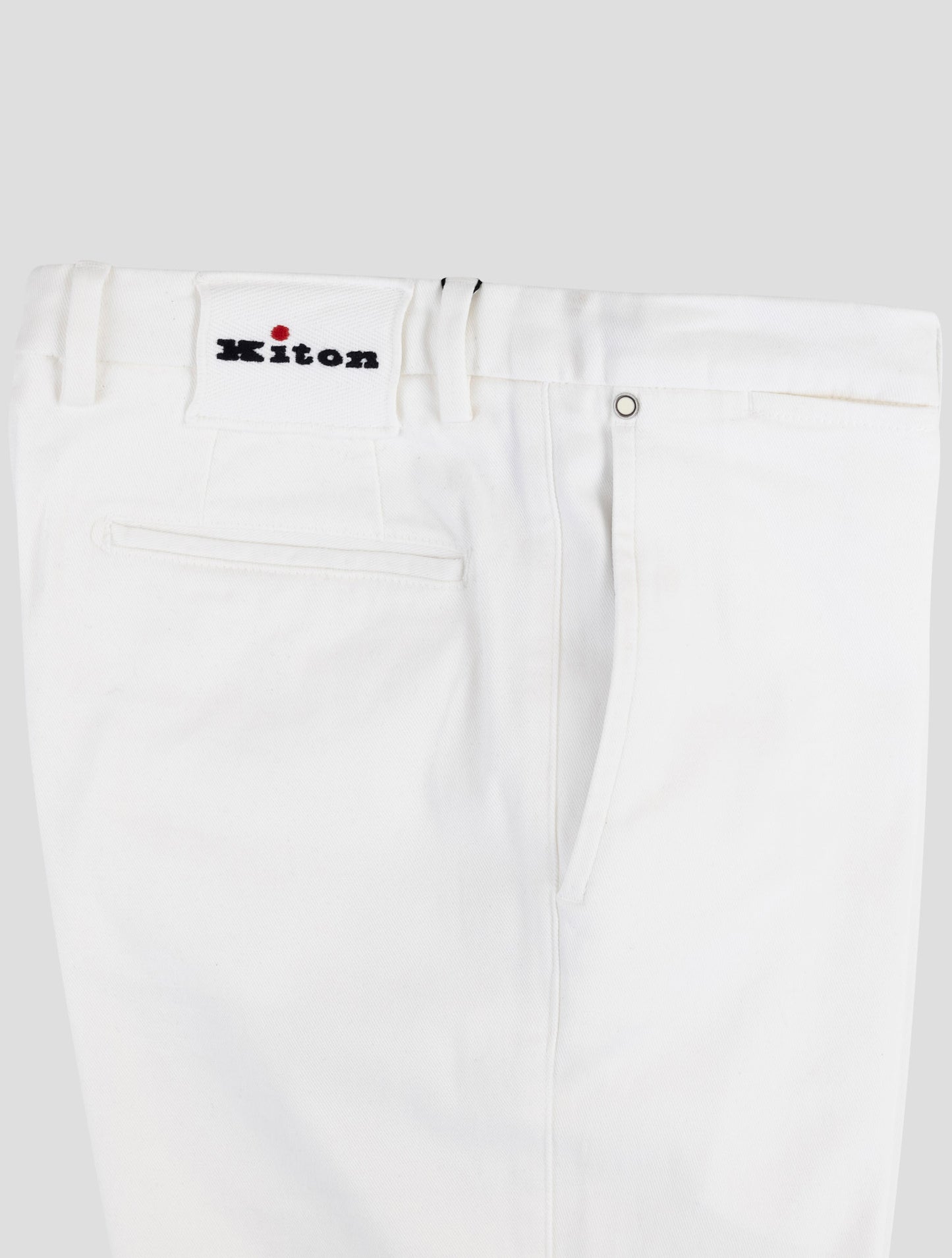 Kiton White Cotton Ea Pants