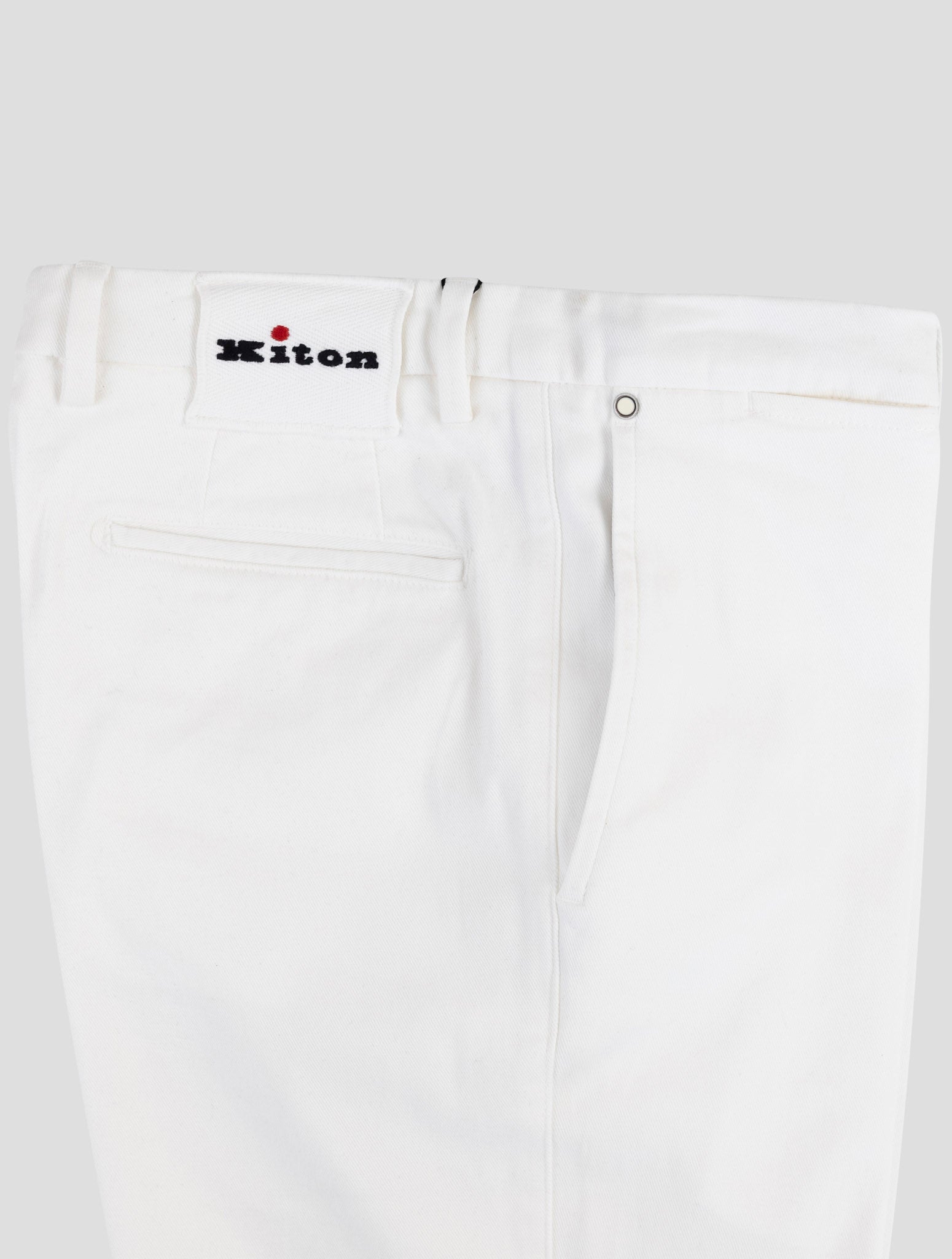 Kiton White Cotton Ea Pants