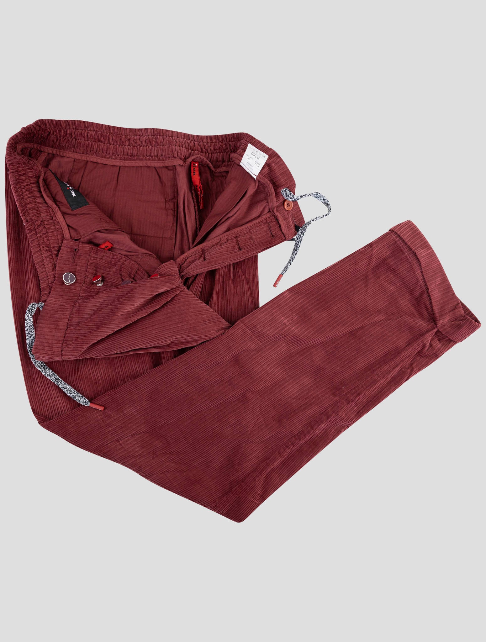 Kiton Burgundy Cotton Velvet Pants