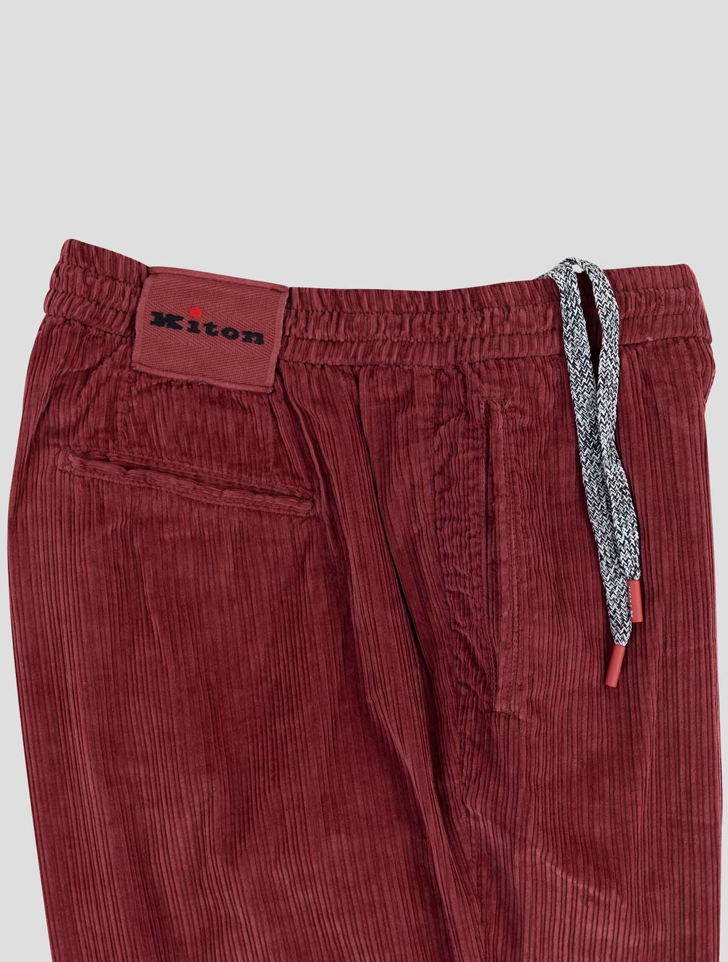 Kiton Burgundy Cotton Velvet Pants