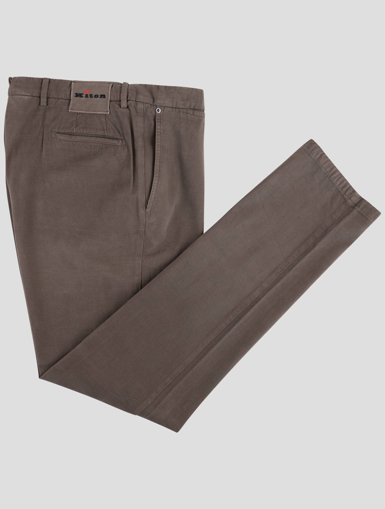 Kiton Brown Cotton Cashmere Pants