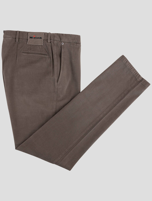 Kiton Brown Cotton Cashmere Pants