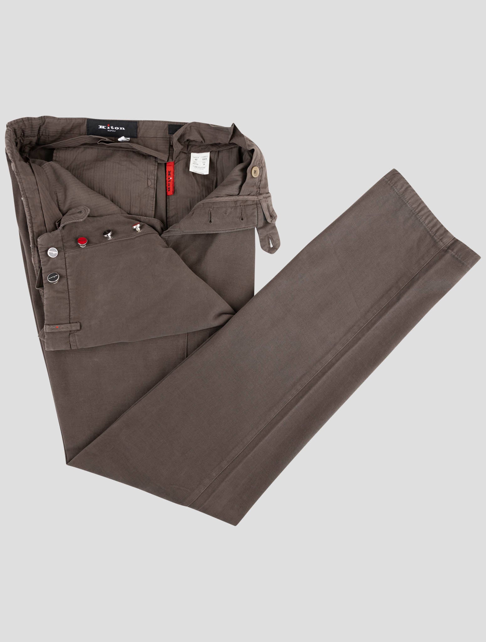 Kiton Brown Cotton Cashmere Pants