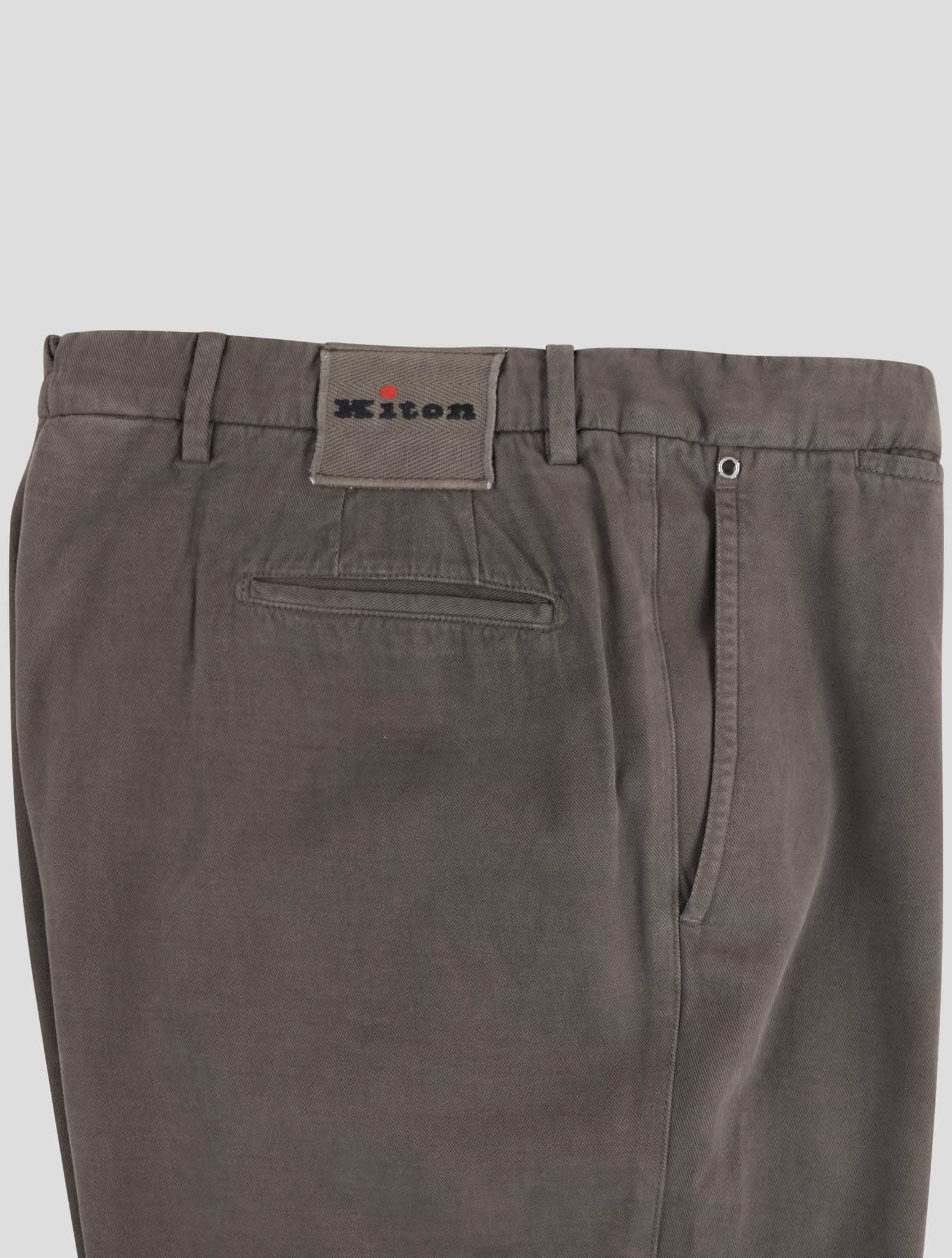 Kiton Brown Cotton Cashmere Pants