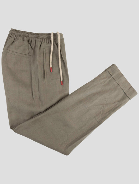 Kiton Green Linen Pants