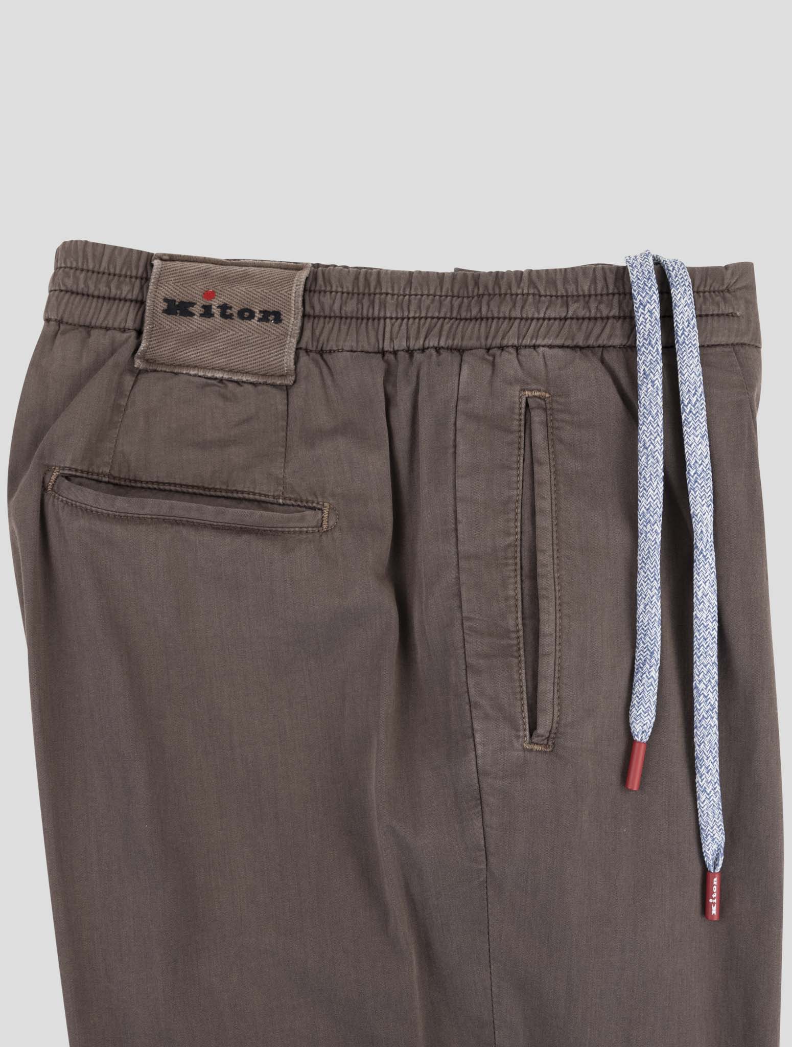 Kiton Brown Cotton Ea Pants