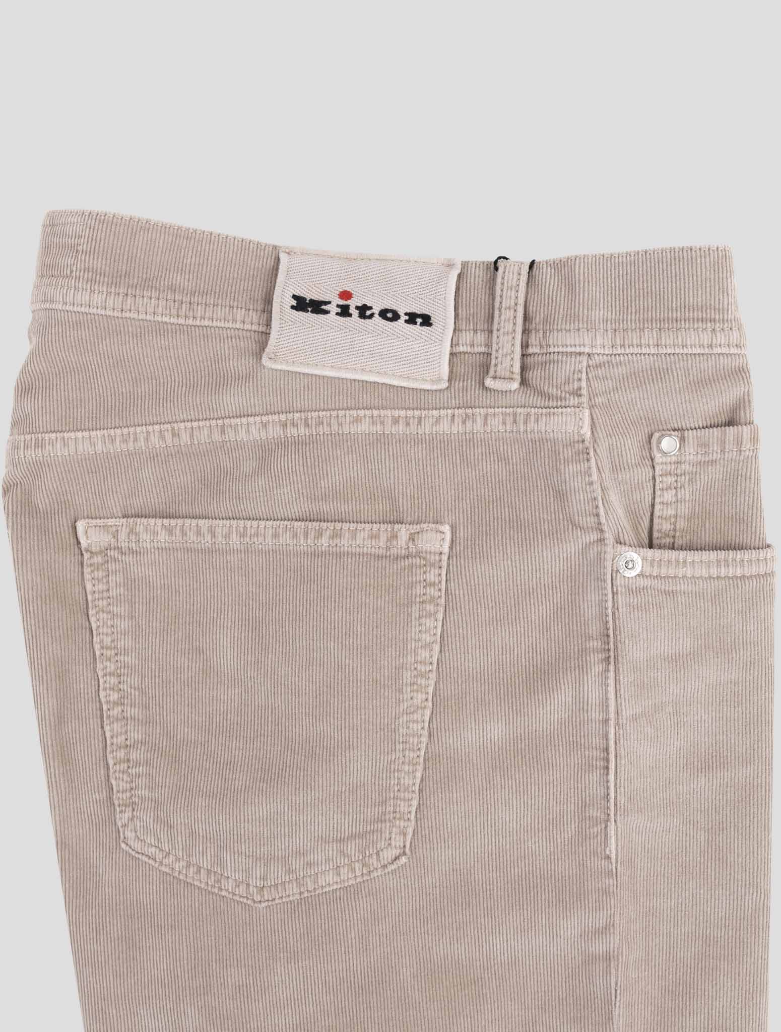 Kiton Brown Cotton Cashmere Ea Velvet Jeans