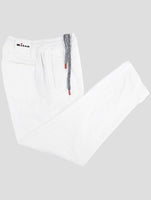 Kiton White Cotton Velvet Pants
