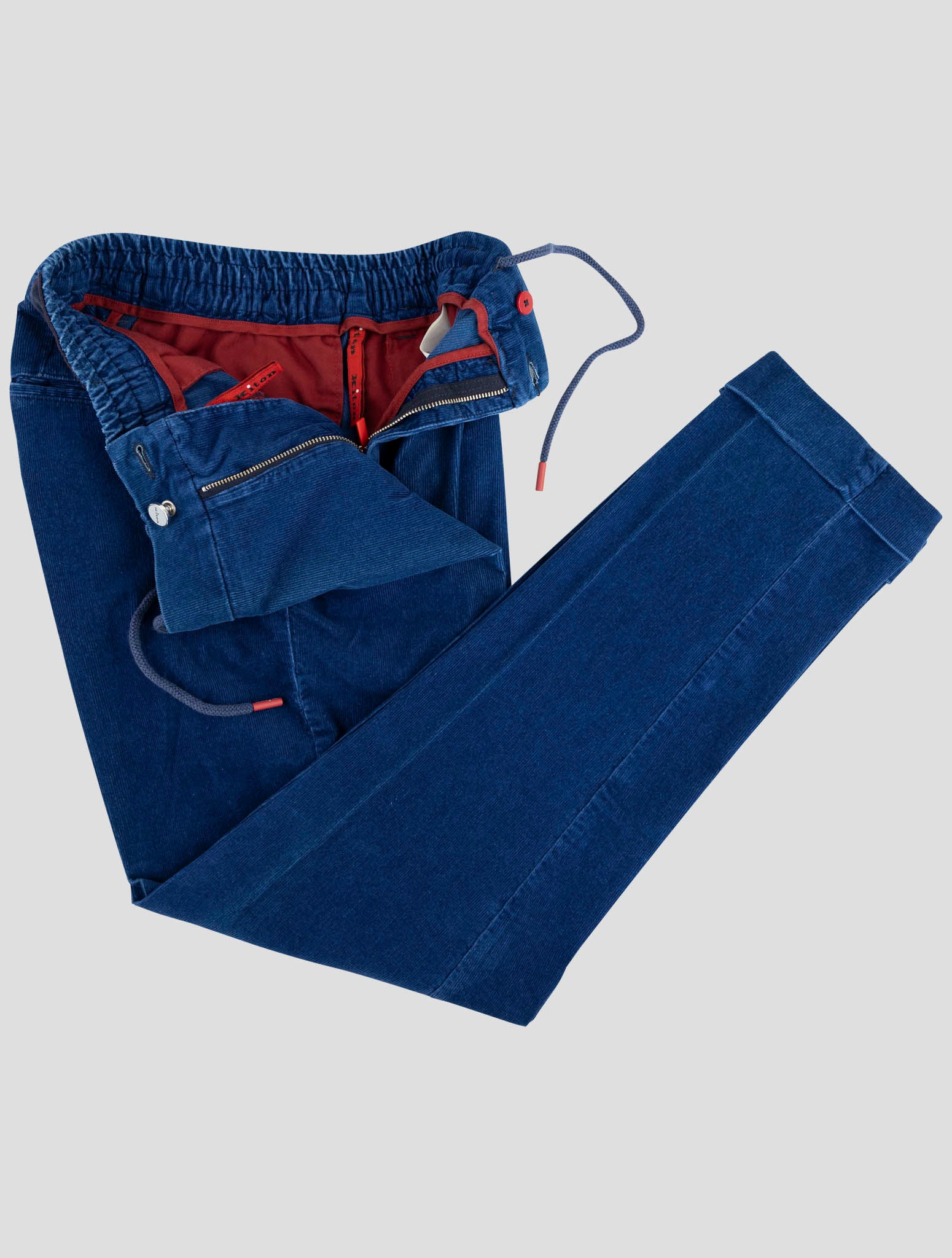 Kiton Blue Cotton Cashmere Ea Velvet Pants