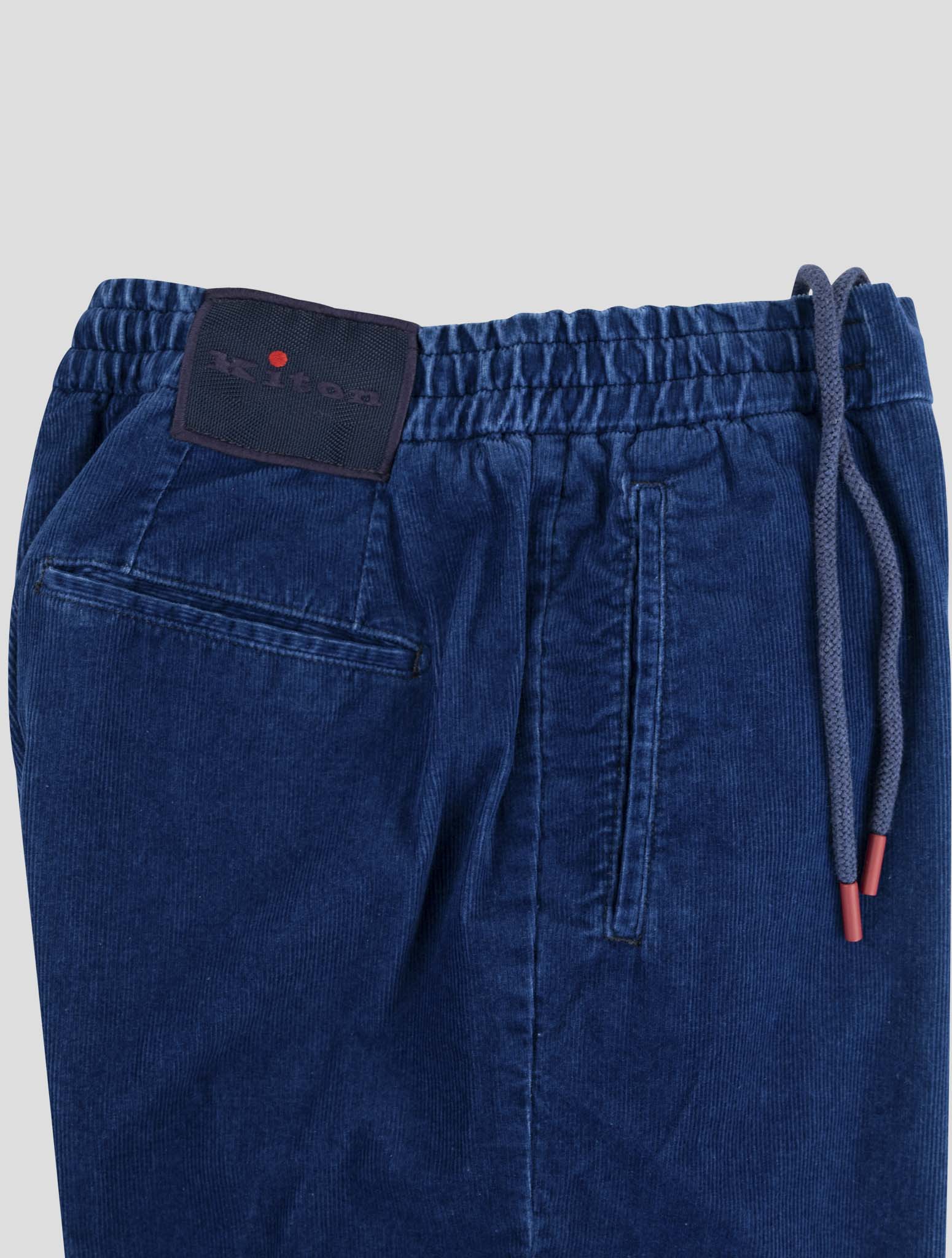 Kiton Blue Cotton Cashmere Ea Velvet Pants