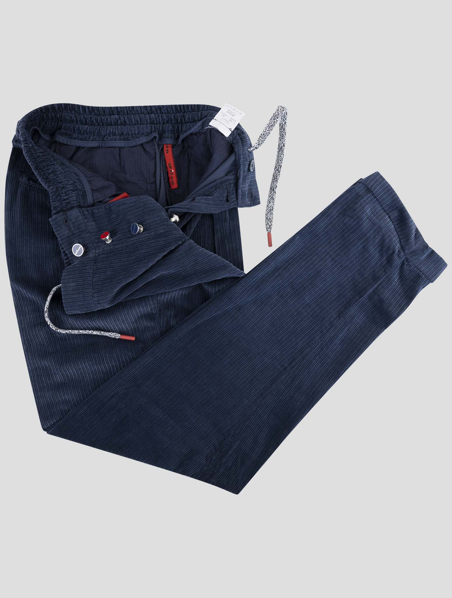 Kiton Blue Cotton Velvet Pants