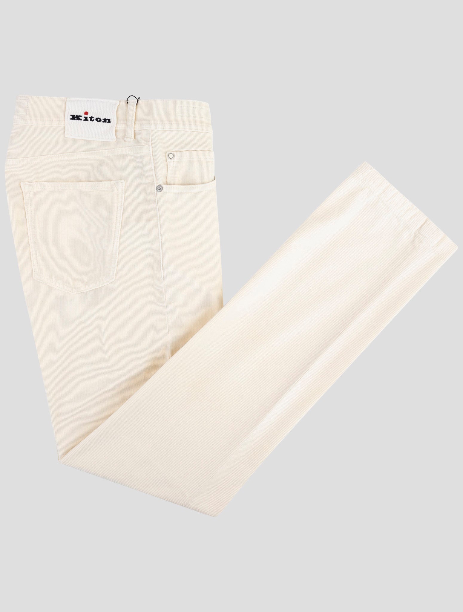 Kiton White Cotton Cashmere Ea Velvet Pants