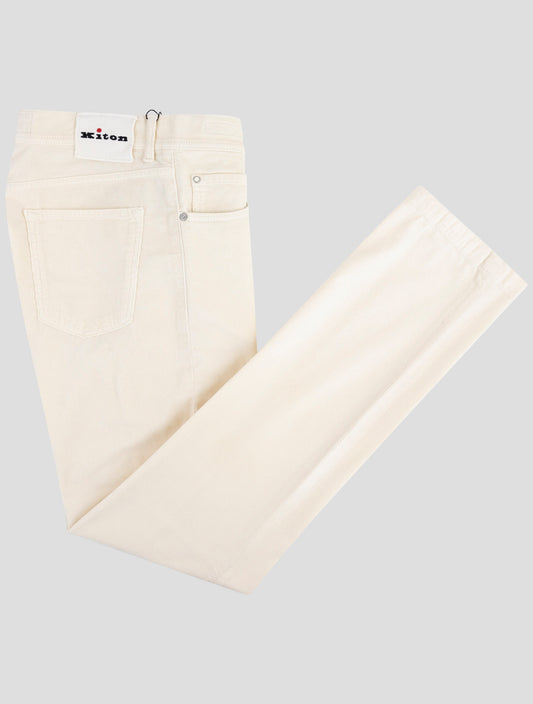 Kiton White Cotton Cashmere Ea Velvet Pants