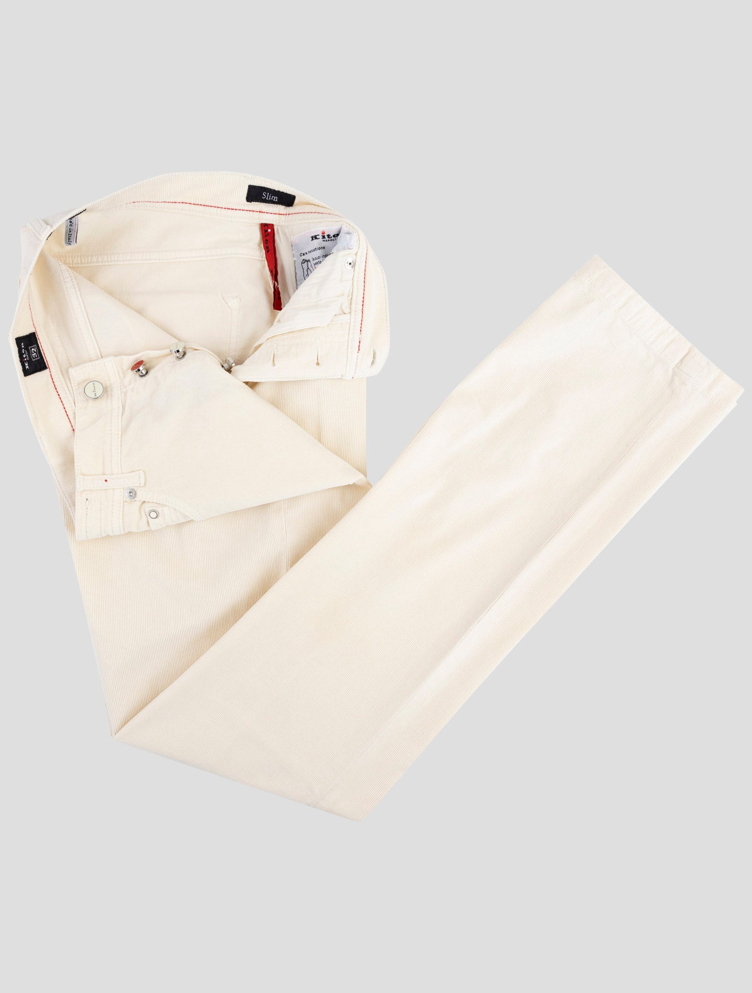 Kiton White Cotton Cashmere Ea Velvet Pants