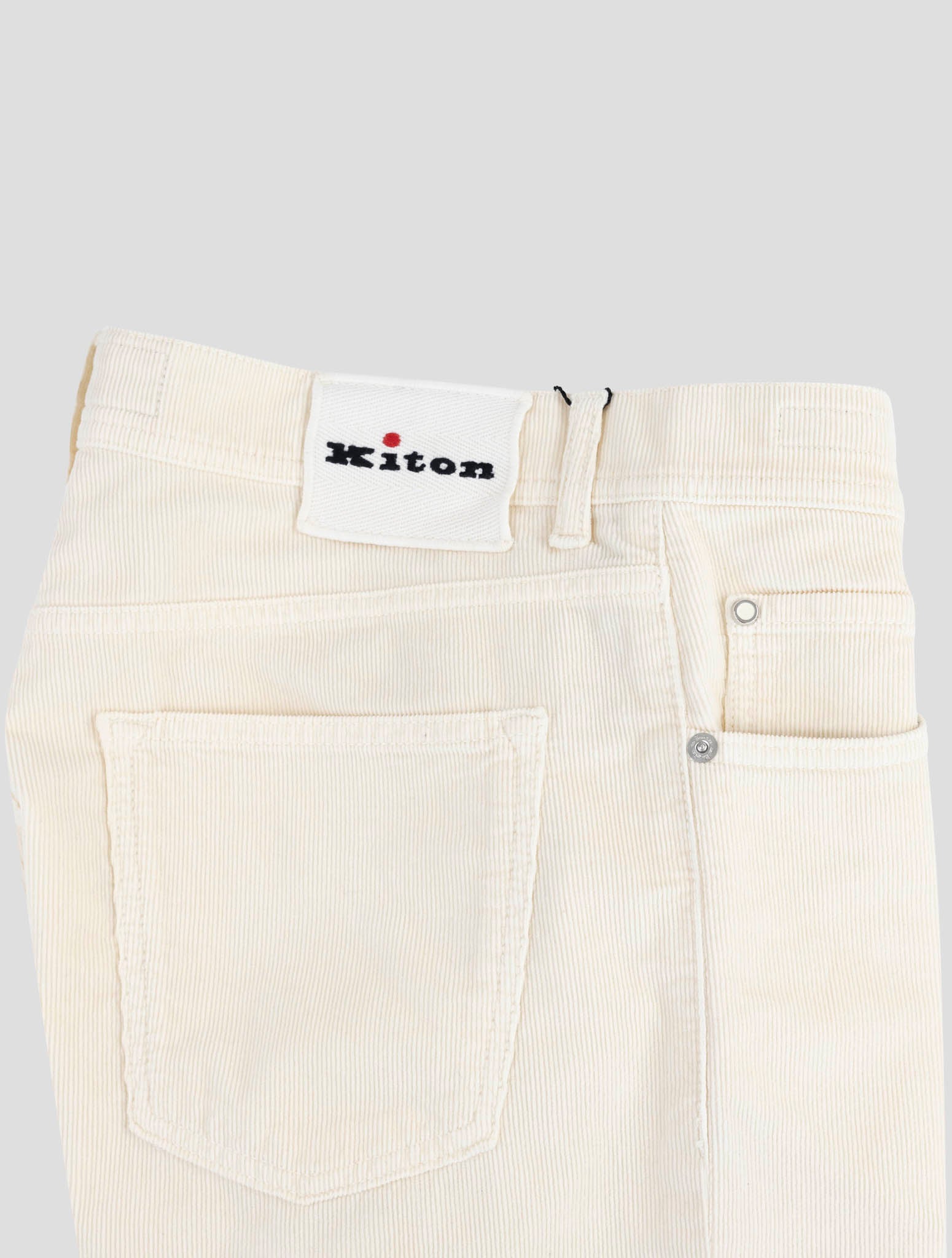 Kiton White Cotton Cashmere Ea Velvet Pants