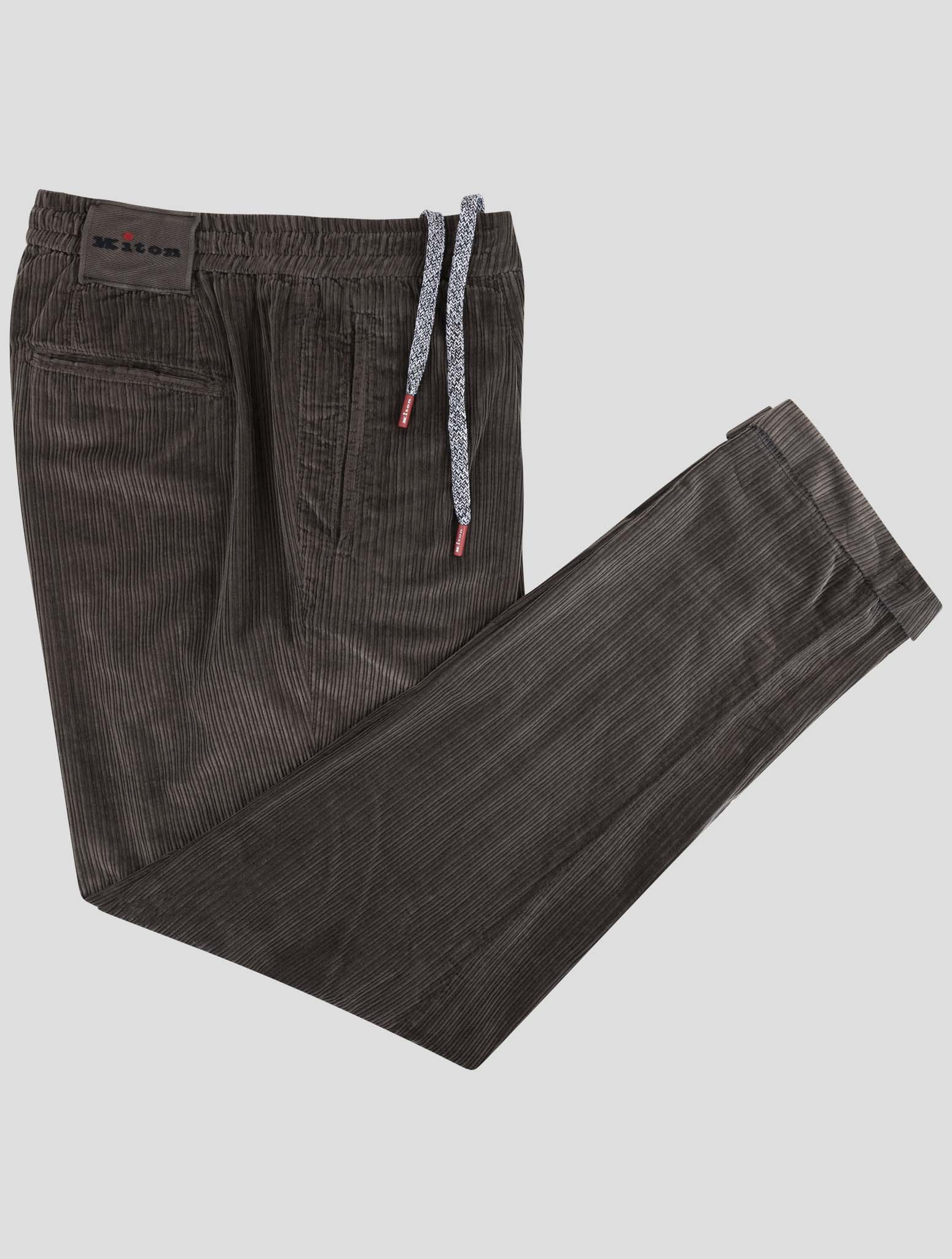 Kiton Brown Cotton Velvet Pants for versatile use