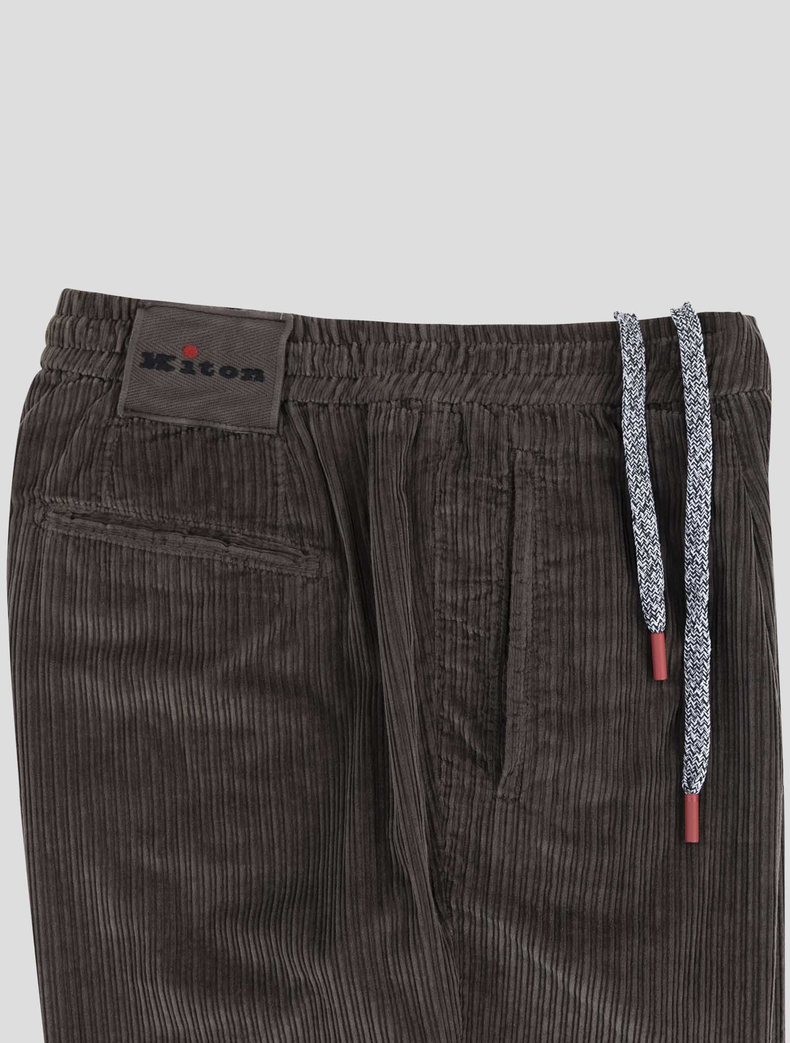 Kiton Brown Cotton Velvet Pants