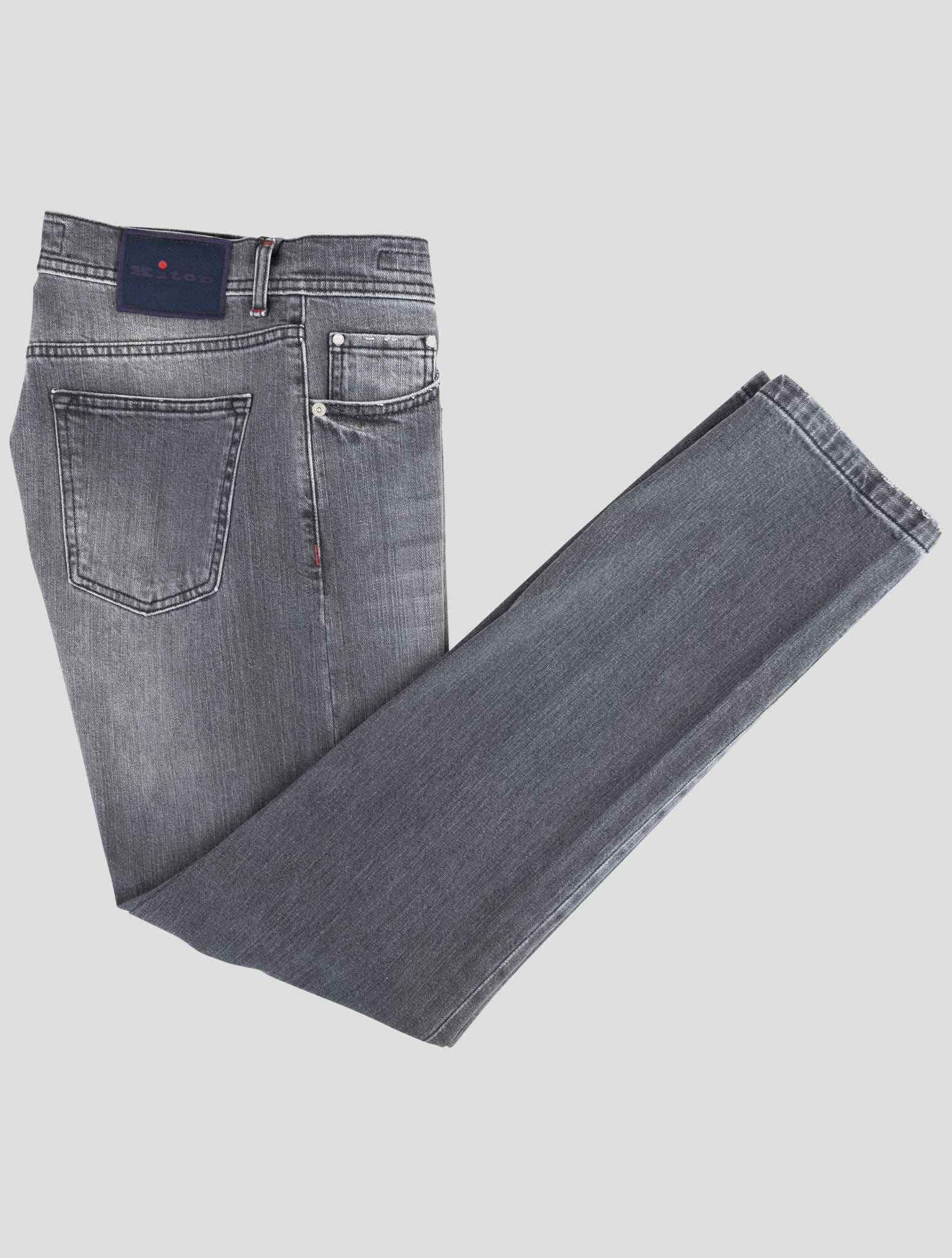 Kiton Gray Cotton Ea Jeans