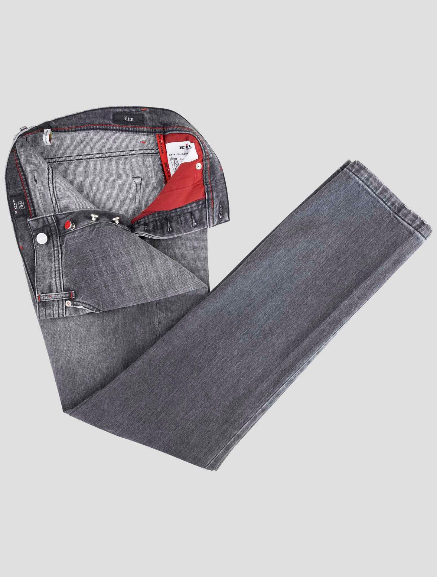 Kiton Gray Cotton Ea Jeans