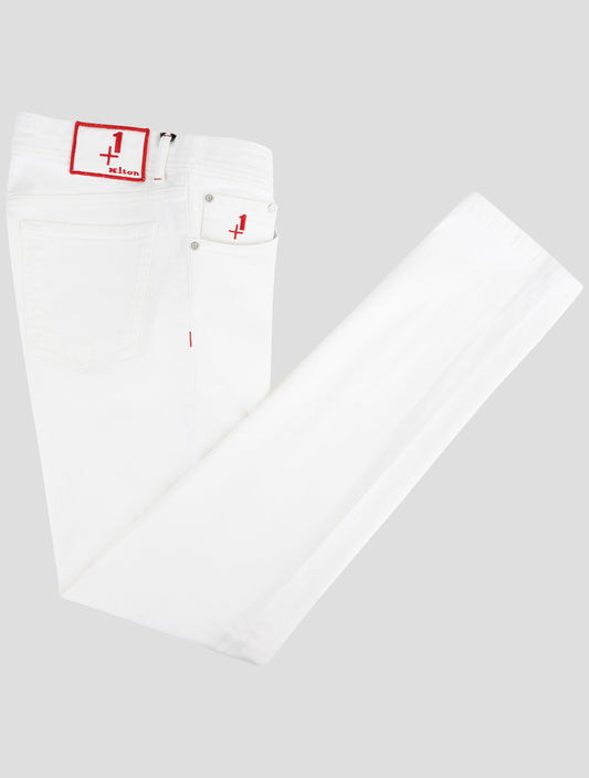 Kiton White Cotton Ea Special Edition Plus One Jeans