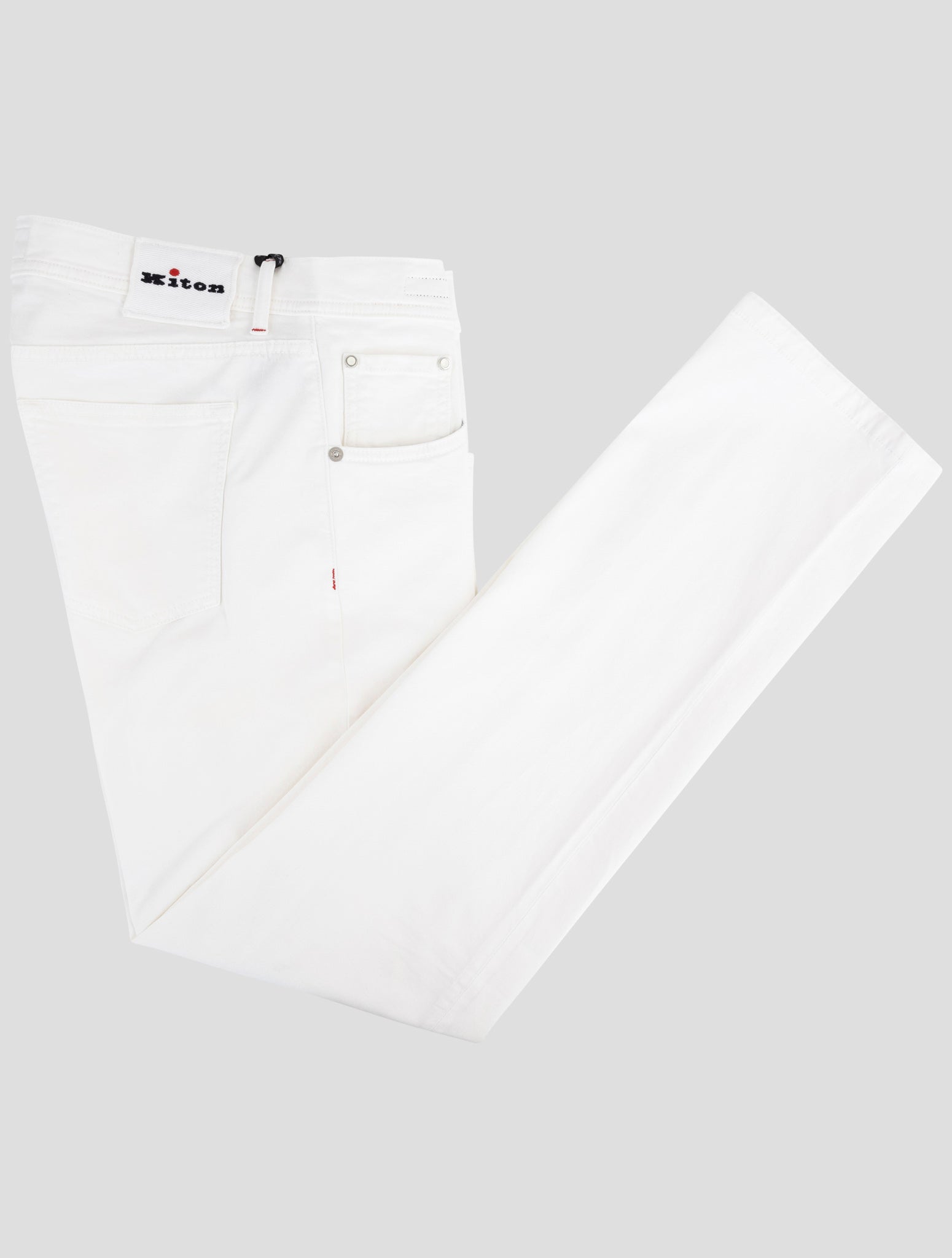 Kiton White Cotton Ea Jeans