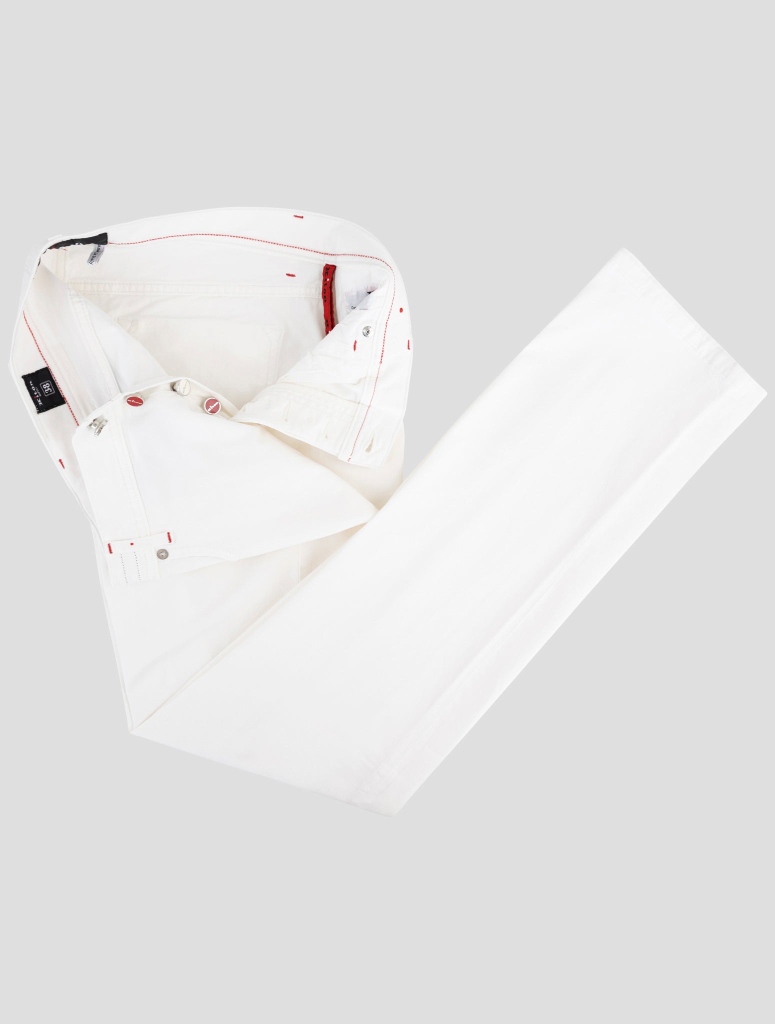 Kiton White Cotton Ea Jeans