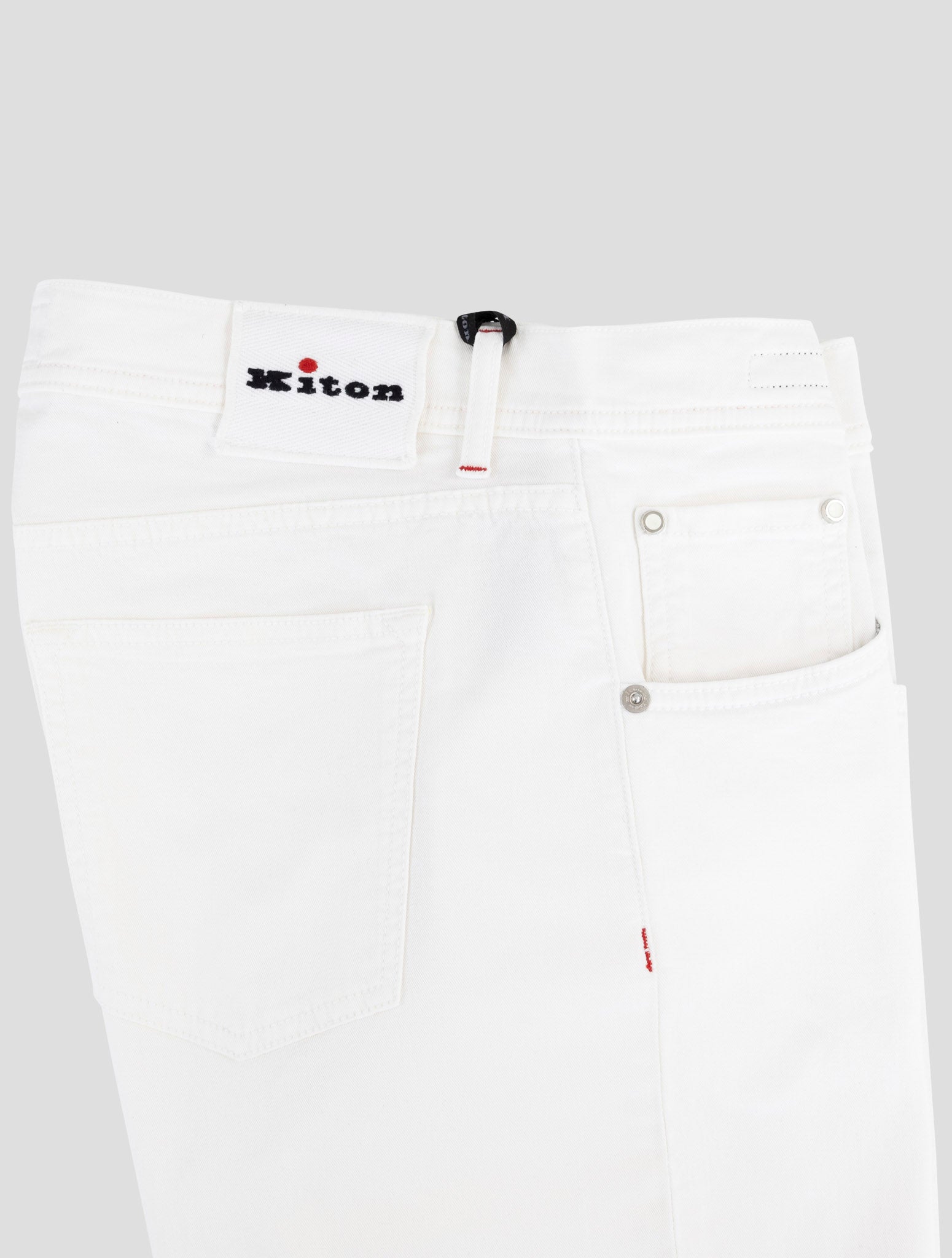 Kiton White Cotton Ea Jeans