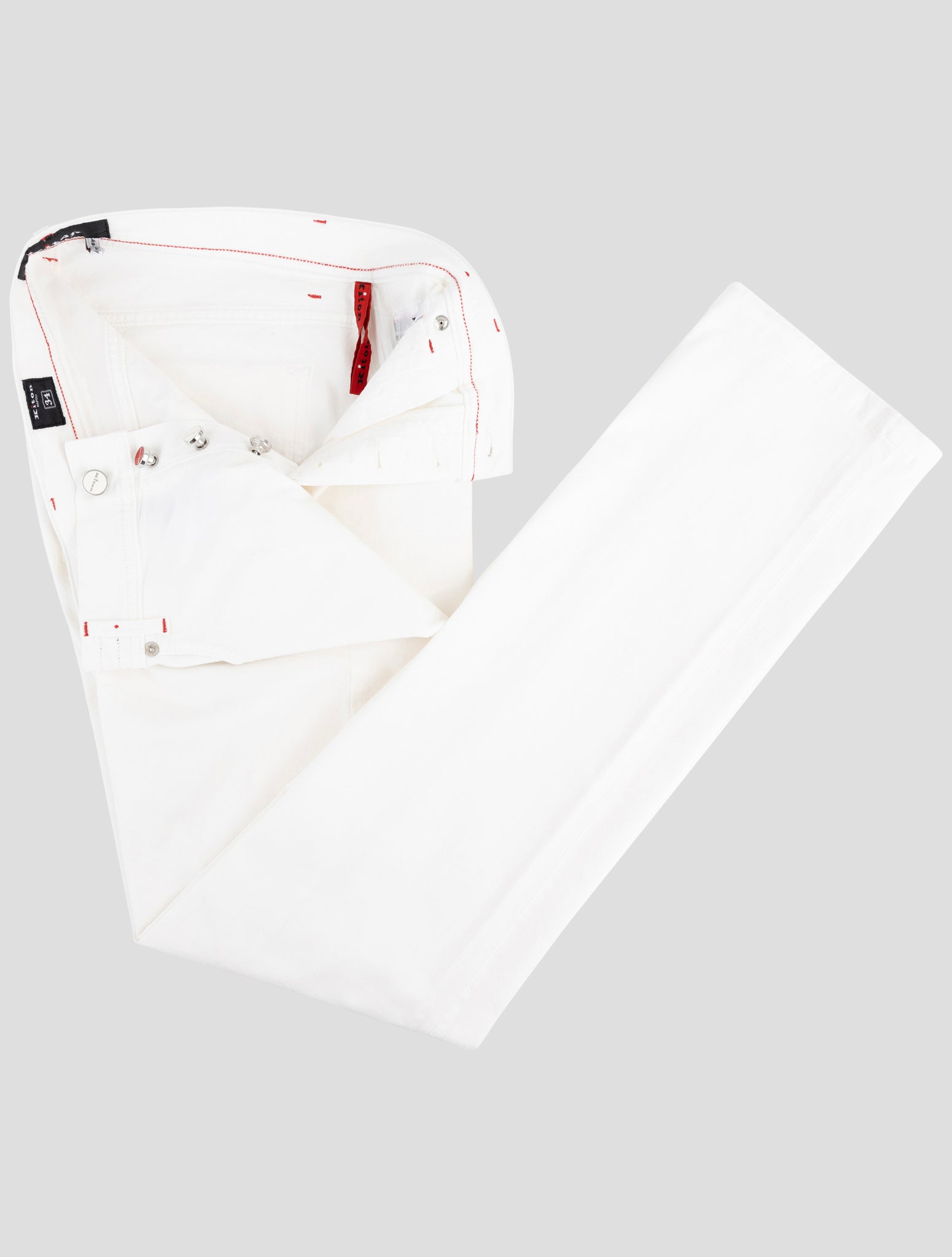 Kiton White Cotton Ea Jeans