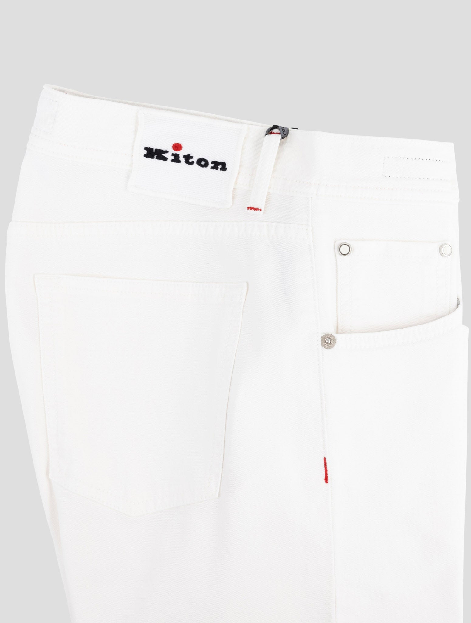 Kiton White Cotton Ea Jeans
