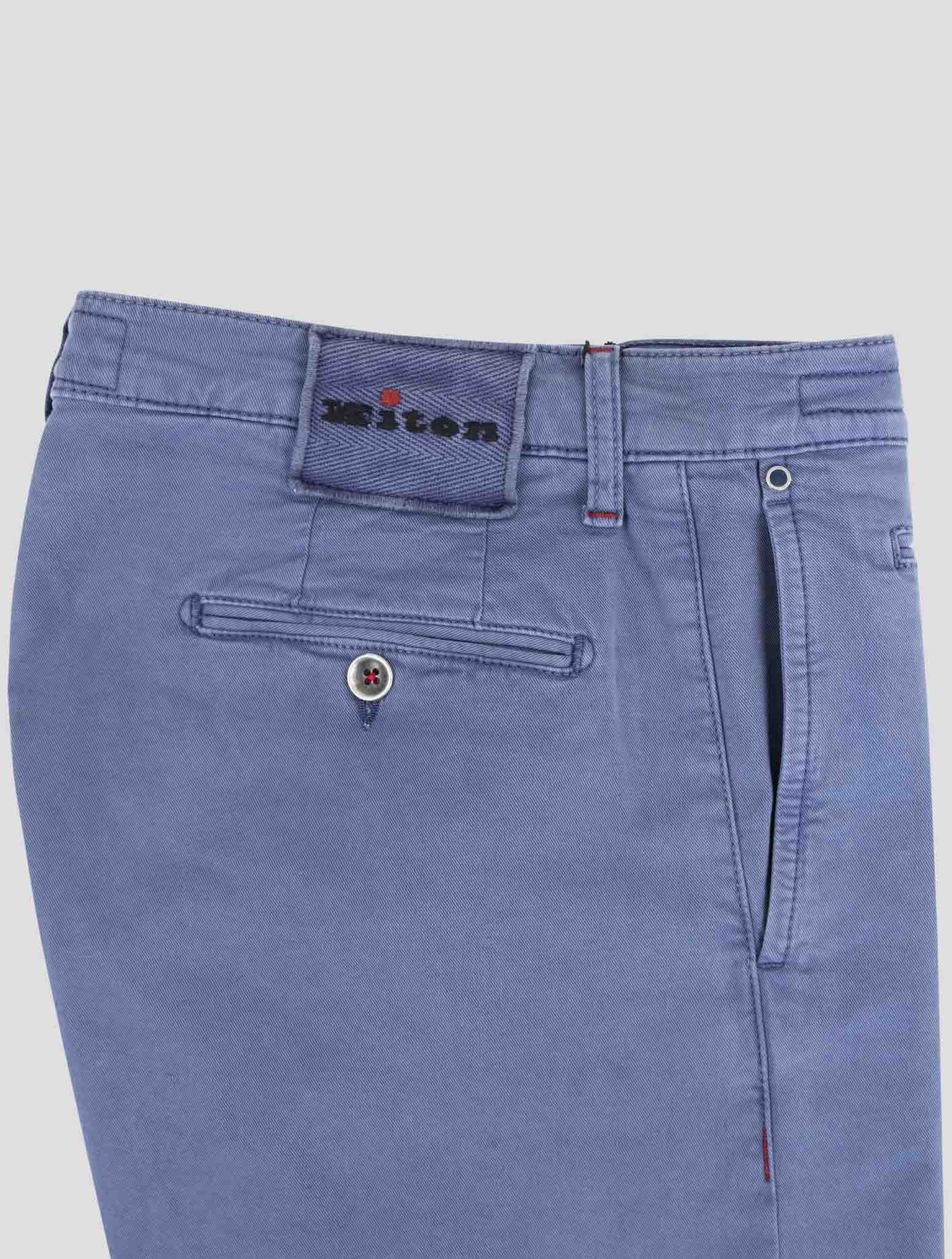 Kiton Blue Cotton Ea Pants