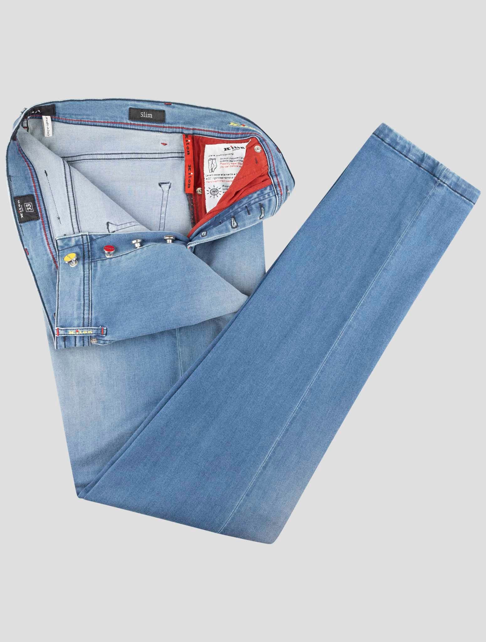 Kiton Blue Cotton Ea Jeans