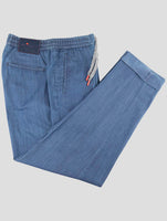 Kiton Blue Cotton Ea Pants
