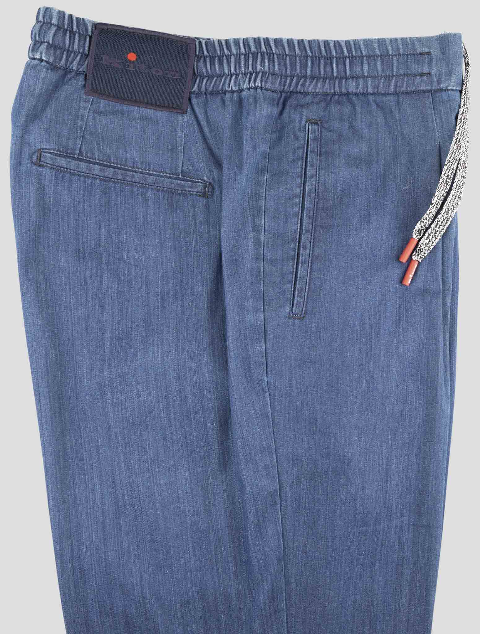 Kiton Blue Cotton Ea Pants