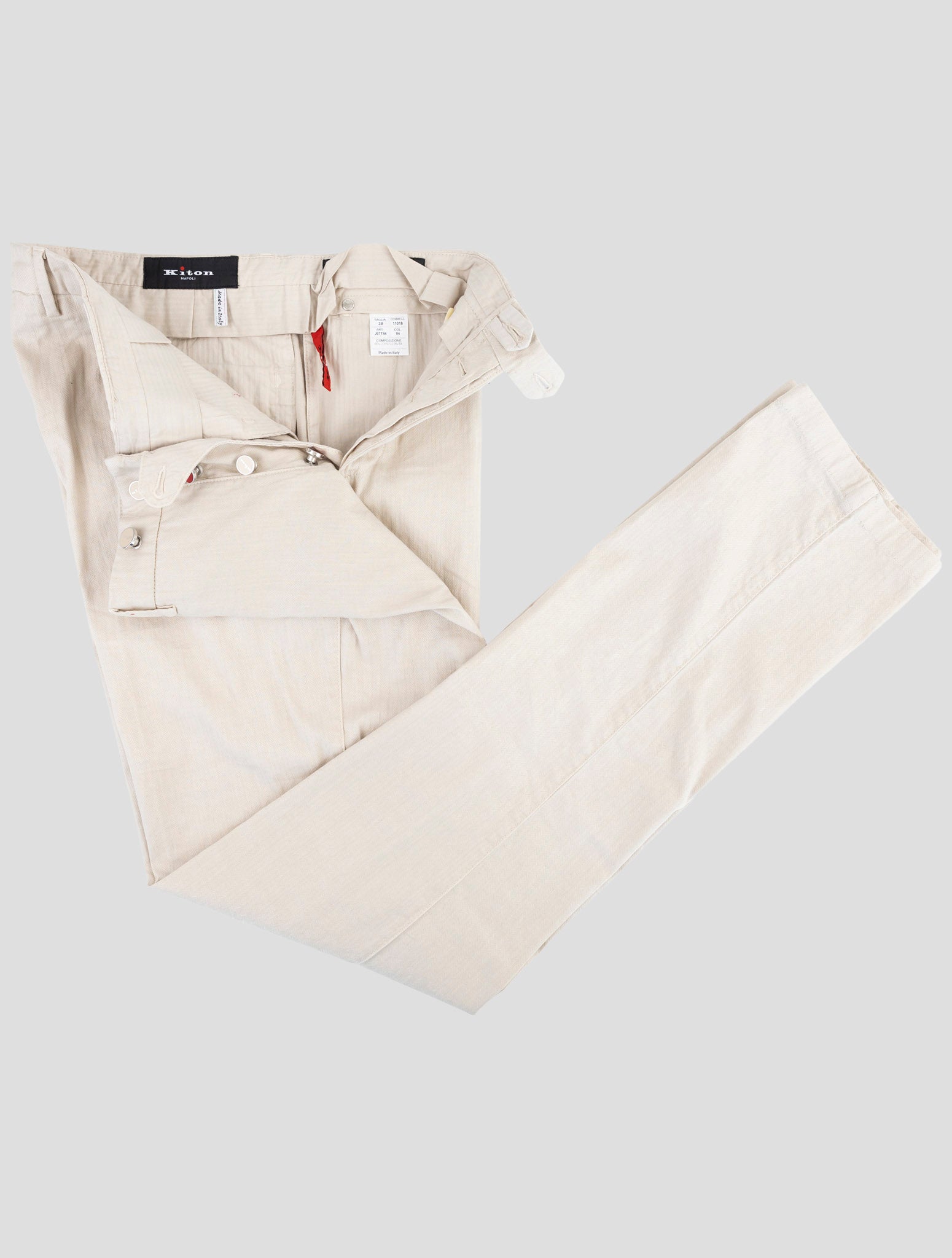 Kiton Beige Linen Cotton Ea Pants