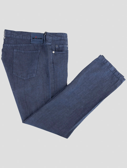 Kiton Blue Linen Jeans