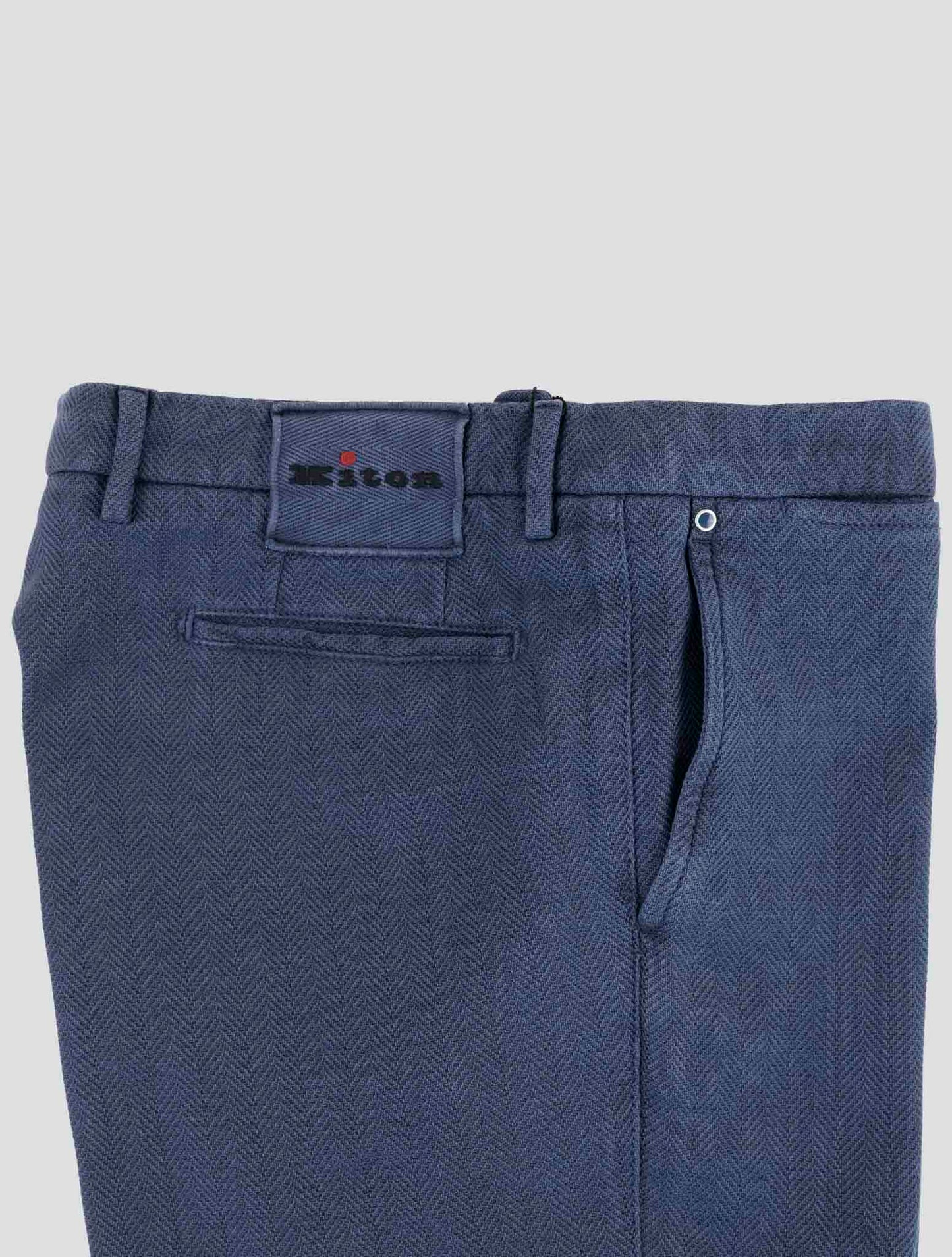 Kiton Blue Cotton Silk Pants