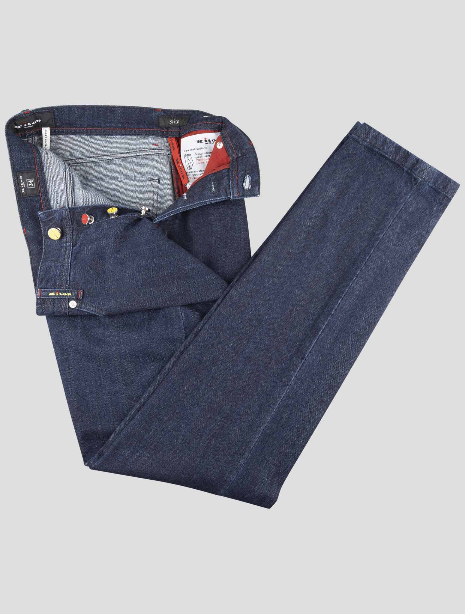 Kiton Blue Cotton Ea Jeans