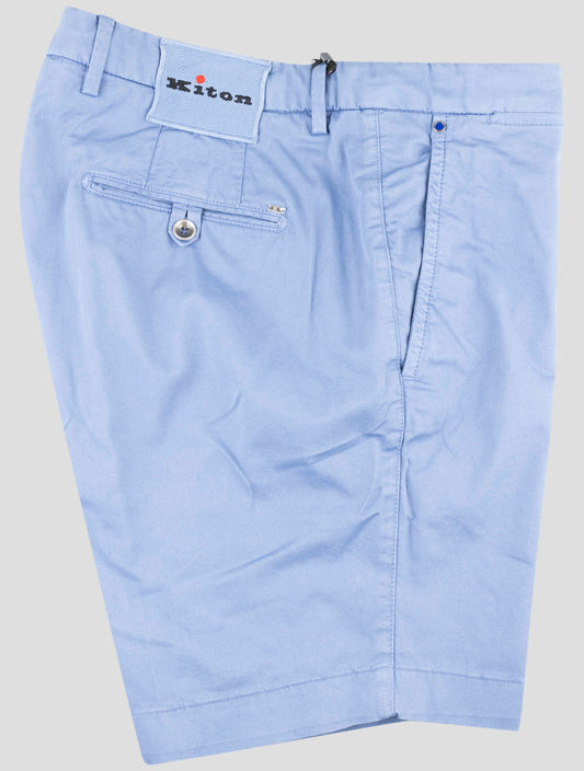 Kiton Light Blue Cotton Ea Short Pants