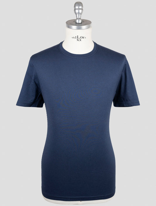 Kiton Blue Cotton Cashmere T-Shirt