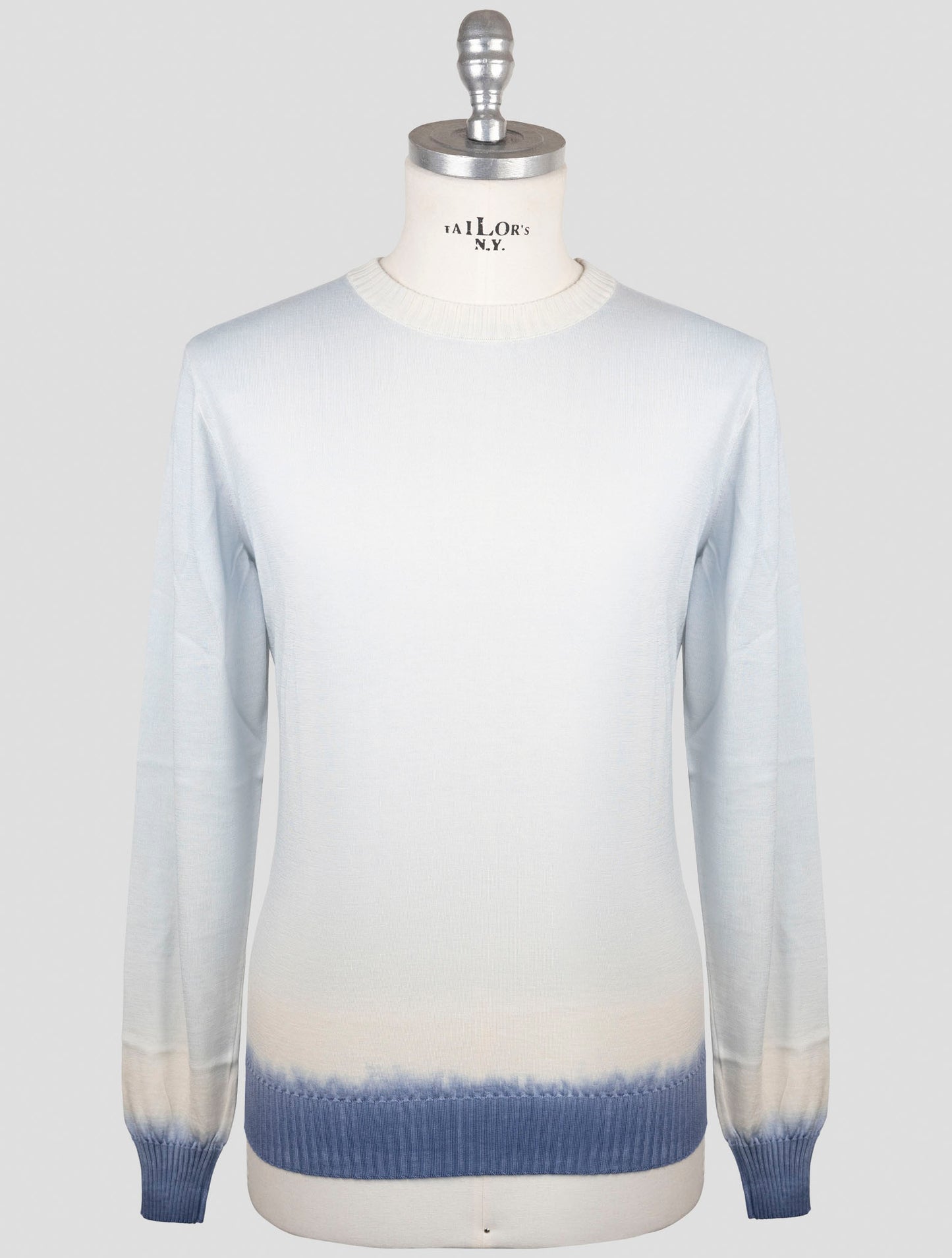 Kiton Light Blue Cashmere Silk Sweater Crewneck