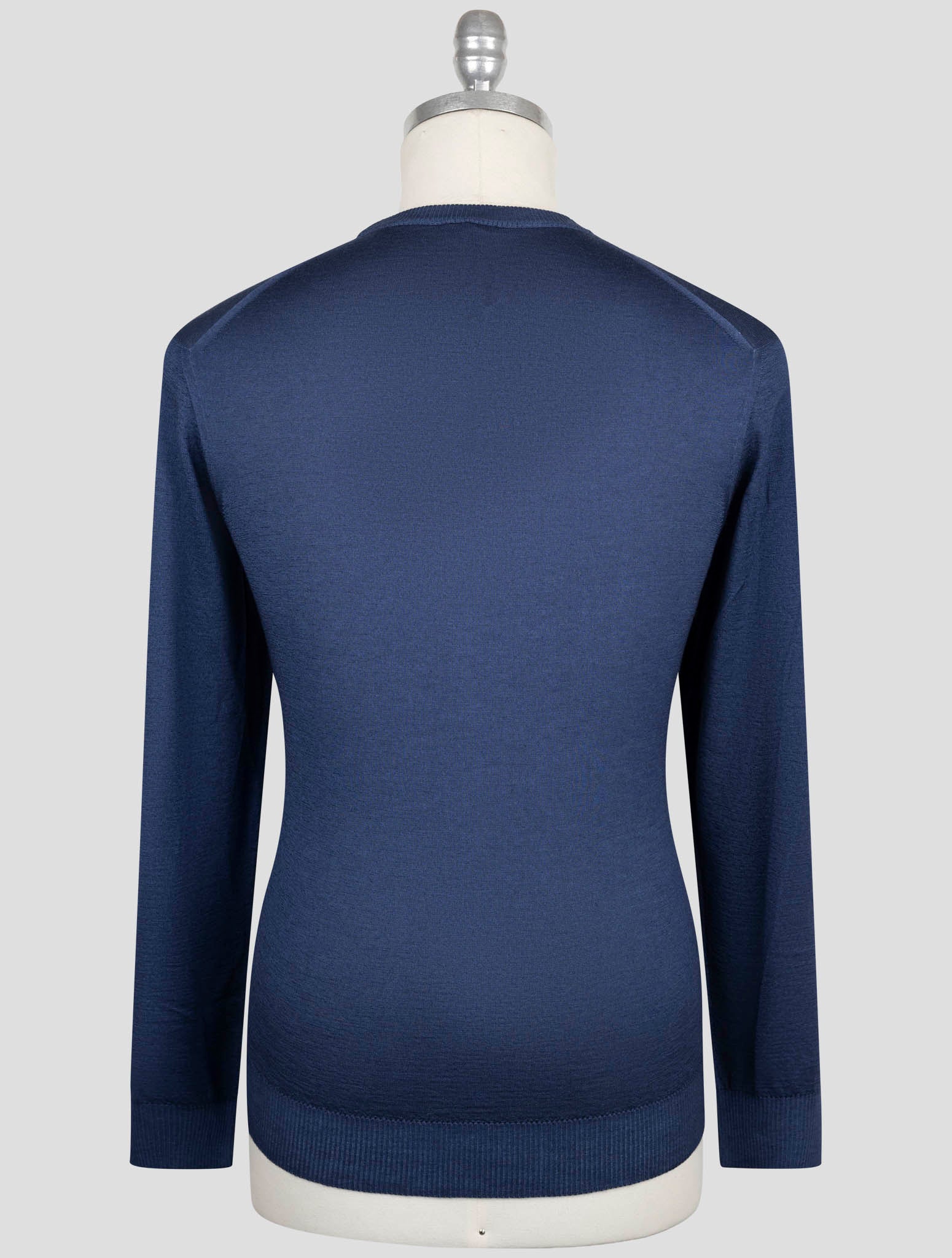 Kiton Blue Cashmere Silk Sweater Crewneck