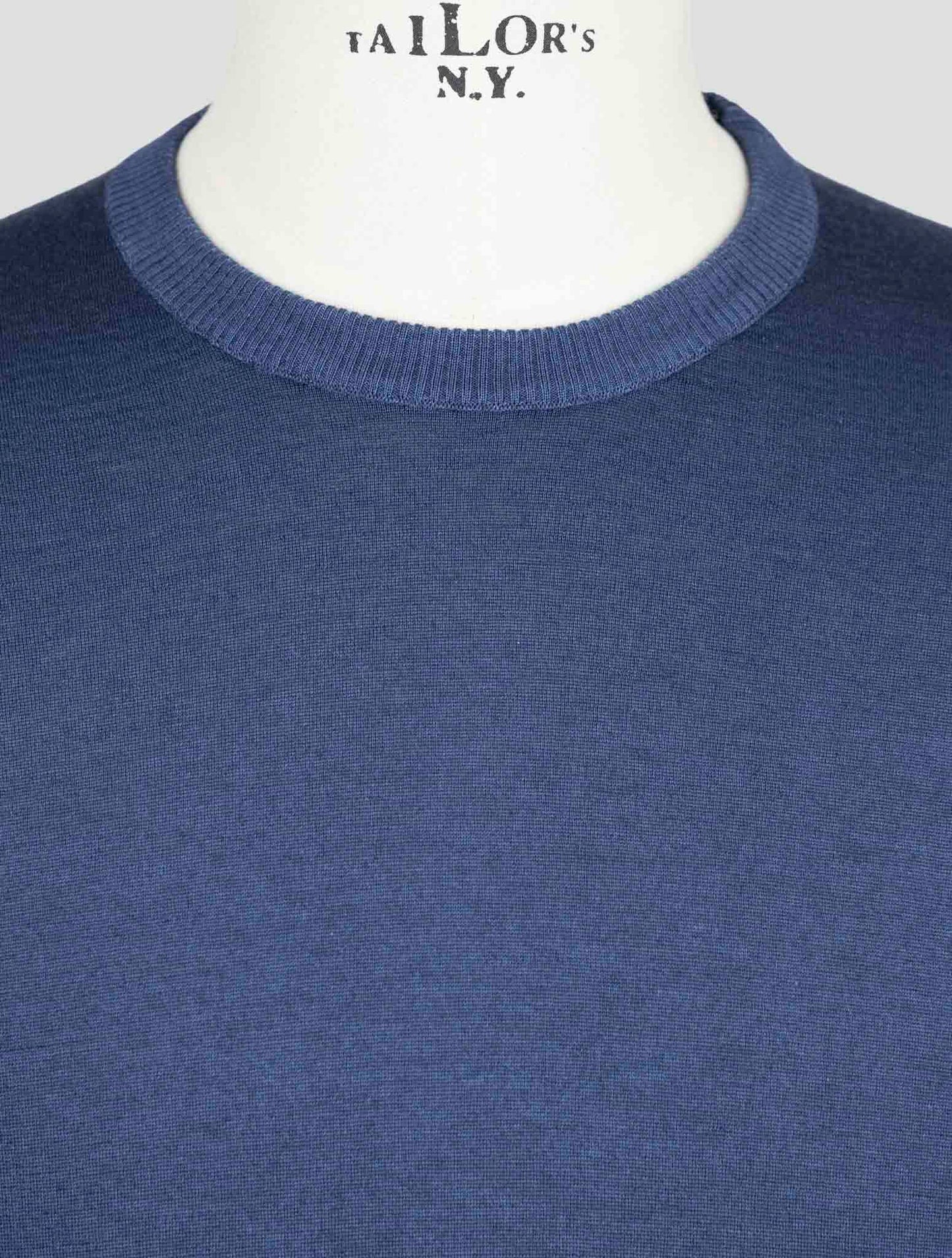 Kiton Blue Cashmere Silk Sweater Crewneck