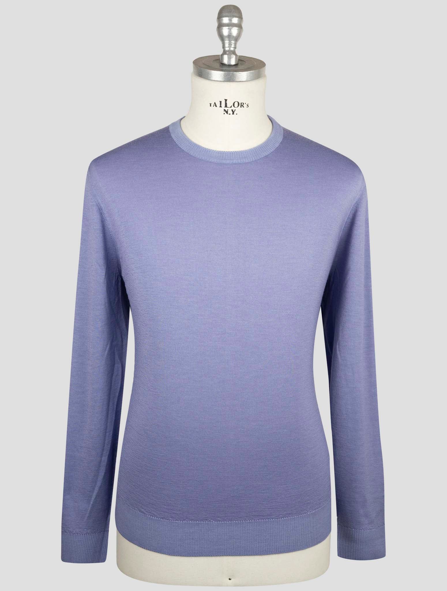 Kiton Light Blue Cashmere Silk Sweater Crewneck