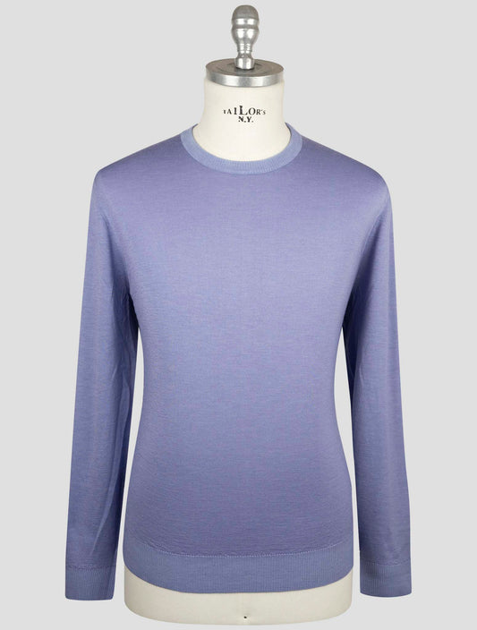 Kiton Light Blue Cashmere Silk Sweater Crewneck